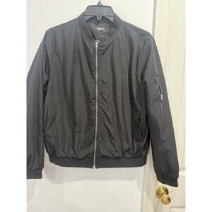 Zeagoo Womens M Black Bomber Jacket Zip Up Coat